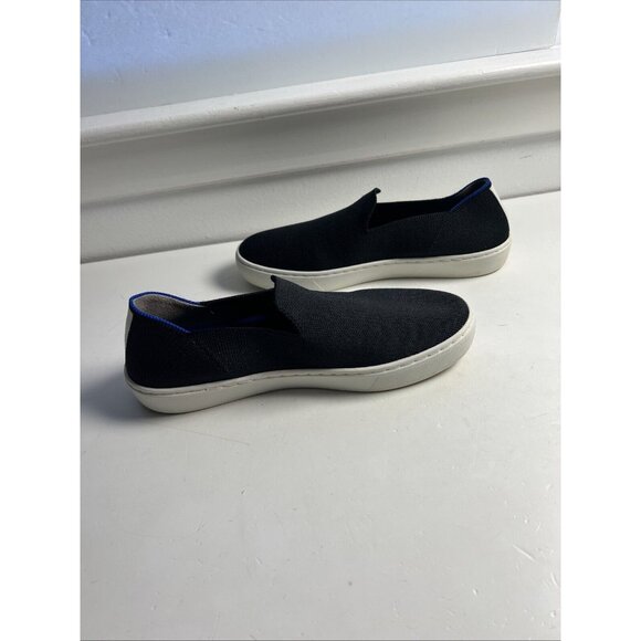 Rothy’s Classic Black The Original Slip On Shoes 7.5 Womens Round Toe Classy - Picture 6 of 10